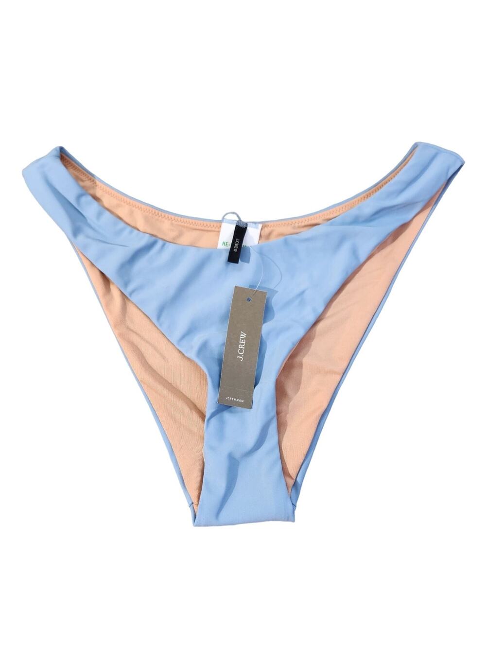 J Crew Blue Curved Waist Cheeky Bikini Bottom BC125 New With Tags Womens Size S